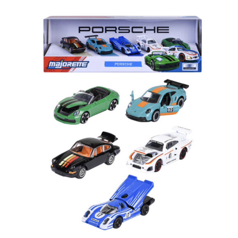 RIDE COOL - Porsche - Pack de 5 Voitures Miniature - 1:64 