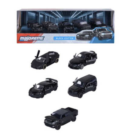 RIDE COOL - Black Edition - Pack de 5 Voitures Miniature - 1:64 