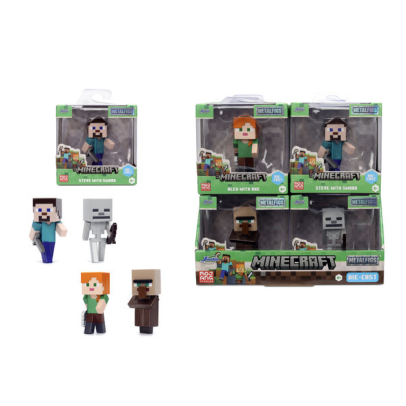 MINECRAFT - Display de Figurines 6cm - 4 Modèles - 12pc - Wave 4 