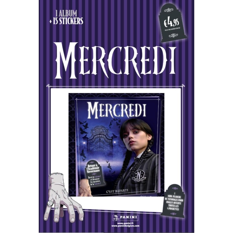 MERCREDI - Panini Starter Pack (1 album + 3 packets) - FR 