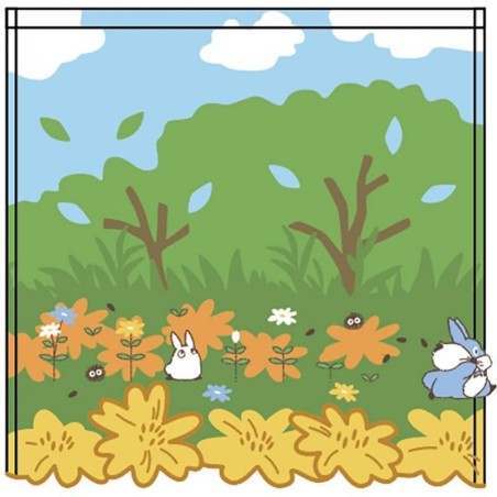MON VOISIN TOTORO -Course Totoro bleu & blanc - Mini Serviette 25x25cm 