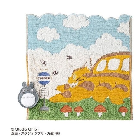 MON VOISIN TOTORO - Chatbus en chemin - Mini Serviette 25x25cm 