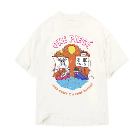 ONE PIECE - Going Merry X Marine Warship - T-Shirt Homme (M) 