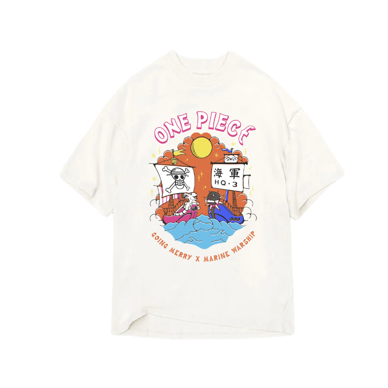 ONE PIECE - Going Merry X Marine Warship - T-Shirt Homme (S) 