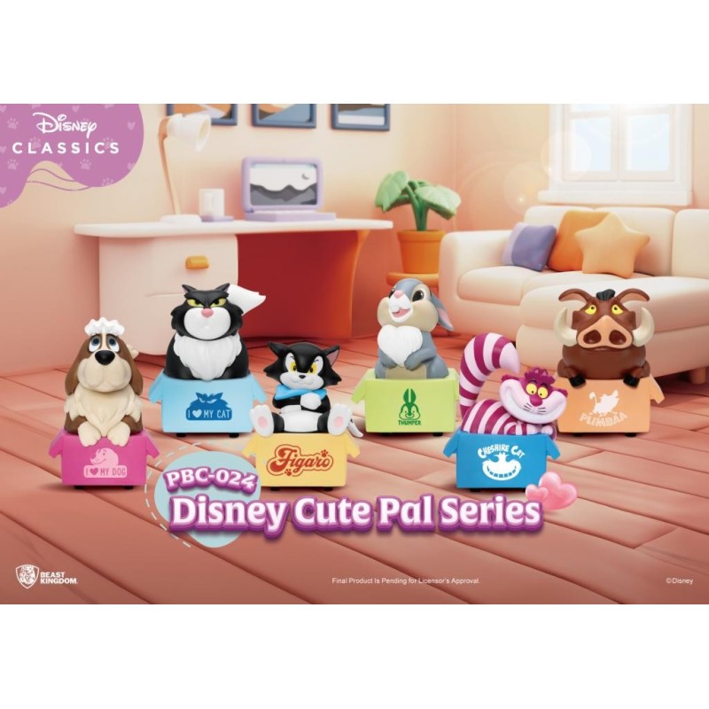 DISNEY - Cute Pal Pull Black Car - Set 6 Fig. Blind Box 5cm 