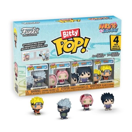 NARUTO SHIPPUDEN - Bitty Pop 4 Pack 2.5cm - Team 7 avec Chase 