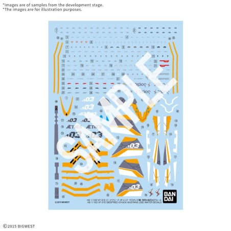 MACROSS - HG 1/100 VF-31E Siegfried Water Decals - Model Kit 