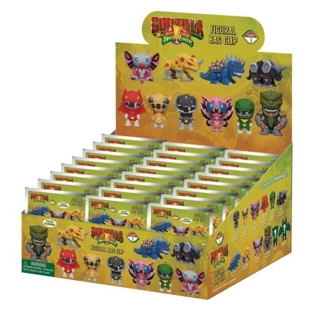 GODZILLA VS POWER RANGERS -Series 1 -3D Foam Bag Clip (Display 24 Pcs) 