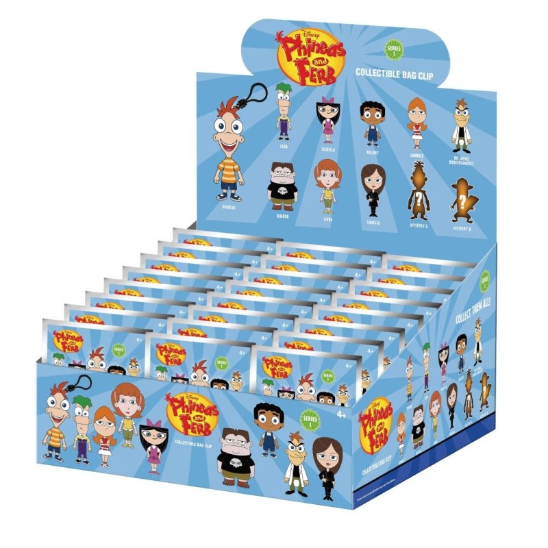 PHINEAS & FERB - Series 1 - 3D Foam Bag Clip (Display 24 Pcs) 