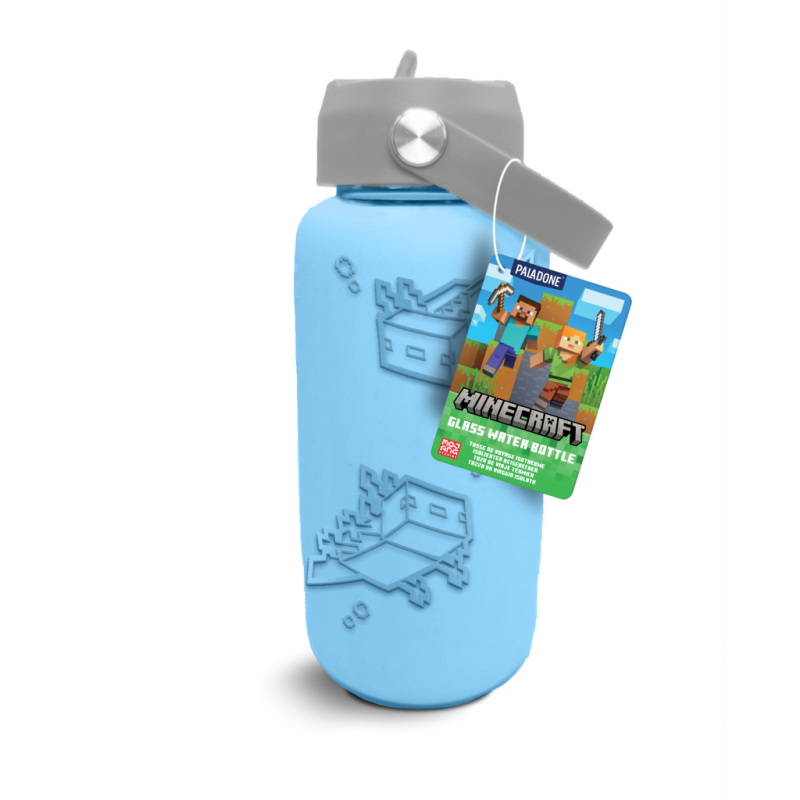 MINECRAFT - Bouteille d'eau en Verre avec Silicone 800ml 