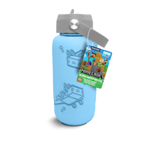 MINECRAFT - Bouteille d'eau en Verre avec Silicone 800ml 