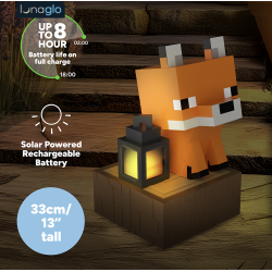 MINECRAFT - Renard - Lampe Solaire Extérieure 'LunaGlo' 33cm 