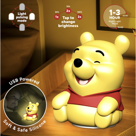 WINNIE L'OURSON - Lampe Décorative 'SquishyGlo' Rechargeable 
