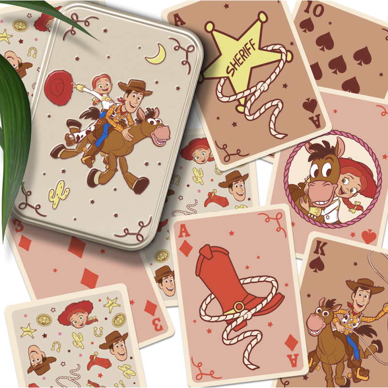 TOY STORY - Cowboy - Jeu de Cartes dans une Boite en Métal 
