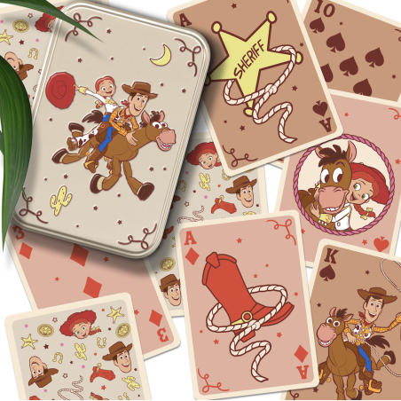 TOY STORY - Cowboy - Jeu de Cartes dans une Boite en Métal 