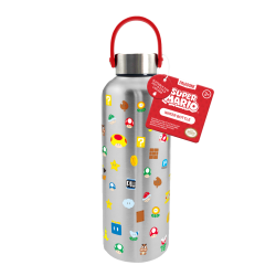 SUPER MARIO - Symboles - Bouteille d'Eau en Métal avec Anse - 500ml 