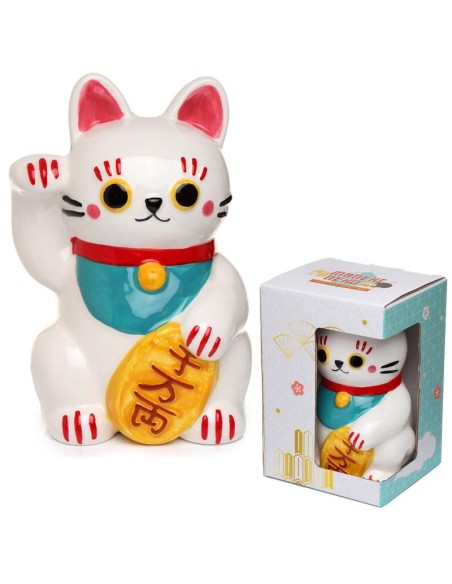 MANEKI-NEKO - Blanc - Tirelire 15cm 