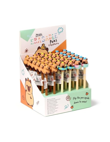 KAWAII - Cabybara - Stylo à Gel Effaçable (Display de 36pcs) 