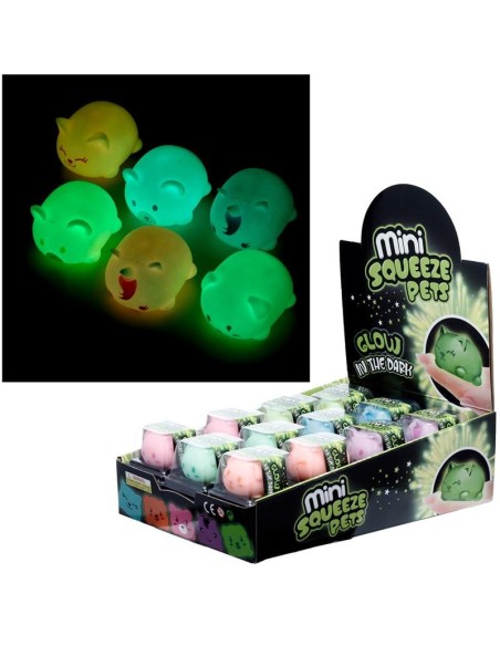 KAWAII - Animaux - Balle 'Squeezies' Anti-Stress Phosphorescent 