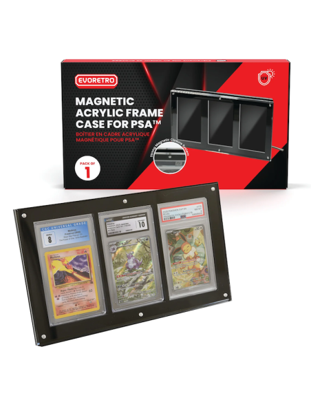 EVORETRO -  Magnetic Acrylic Frame 3 Slot For PSA Graded Card 