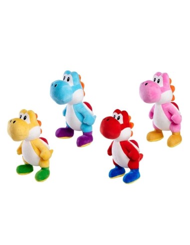SUPER MARIO - Assortiment de 8 Peluches Yoshi - 4 Modèles - 20cm 