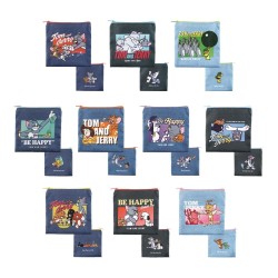 TOM & JERRY - Trading Denim Style Flat Pouch 16x16 cm - BLIND BOX 