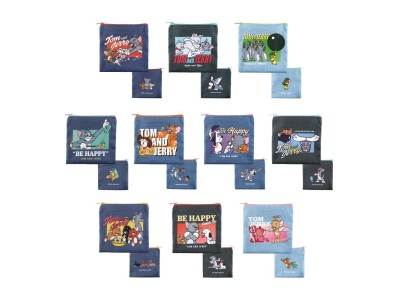 TOM & JERRY - Trading Denim Style Flat Pouch 16x16 cm - BLIND BOX 