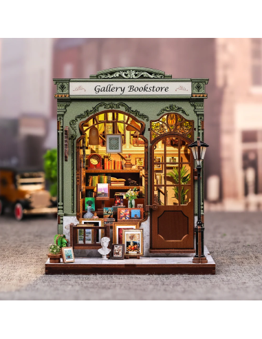 MINIATURE HOUSE - DIY- Galerie Librairie - 246pc + Eclairage LED 