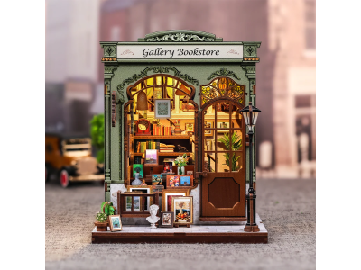 MINIATURE HOUSE - DIY- Galerie Librairie - 246pc + Eclairage LED 