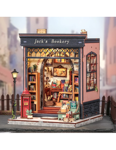 MINIATURE HOUSE - DIY- La Librairie de Jack - 330pc + Eclairage LED 