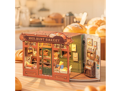 MINIATURE HOUSE - DIY - Boulangerie de Mrs. Hunt - 216pc+Eclairage LED 