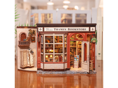 MINIATURE HOUSE - DIY- Librairie Thames - 343pc+Eclairage LED 