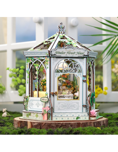 MINIATURE HOUSE - DIY- Maison des Fleurs Windsor - 235pc+Eclairage LED 