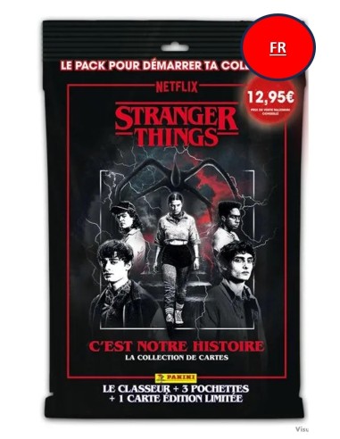 STRANGER THINGS - Panini Starter Pack (1 album +18 TC+ 1 Ed Lim.) - FR 
