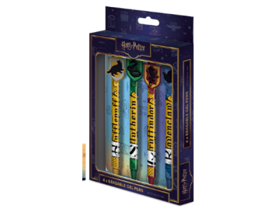 HARRY POTTER - 4 Stylos à Gel Effaçable + Head Topper 