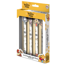 WINNIE L'OURSON - 4 Stylos à Gel Effaçable + Head Topper 