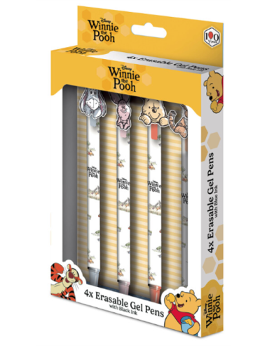 WINNIE L'OURSON - 4 Stylos à Gel Effaçable + Head Topper 