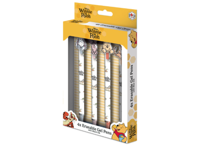 WINNIE L'OURSON - 4 Stylos à Gel Effaçable + Head Topper 