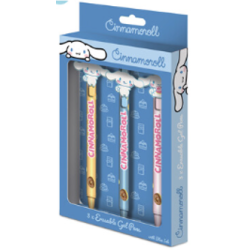 CINNAMOROLL - 3 Stylos à Gel Effaçable + Head Topper 