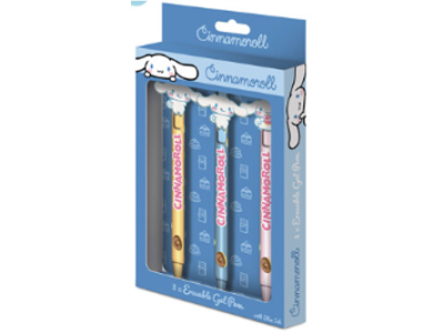 CINNAMOROLL - 3 Stylos à Gel Effaçable + Head Topper 