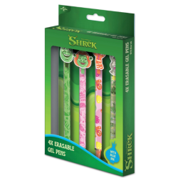 SHREK - 4 Stylos à Gel Effaçable + Head Topper 