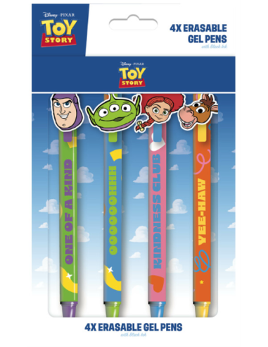 TOY STORY - 4 Stylos à Gel Effaçable + Head Topper 