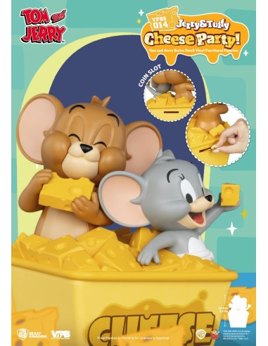 TOM & JERRY - "Jerry & Tuffy Cheese Party" - Tirelire 23.4cm 