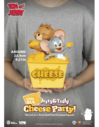 TOM & JERRY - "Jerry & Tuffy Cheese Party" - Tirelire 23.4cm 