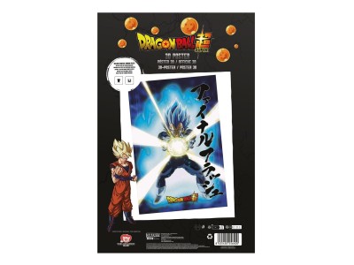 DRAGON BALL SUPER - Vegeta le Survivant - Poster 3D - 58x38cm 