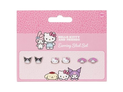 HELLO KITTY & Friends - Set de 3 Pairs de Clous d'Oreilles 
