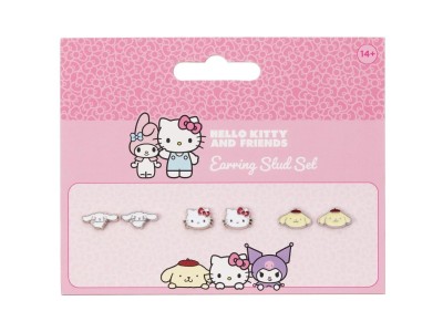 HELLO KITTY & Friends - Set de 3 Pairs de Clous d'Oreilles 