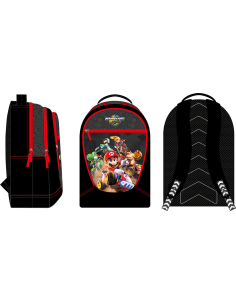 MARIO KART WORLD - Sac à Dos 3 Compartiments  '32x45x18cm' 