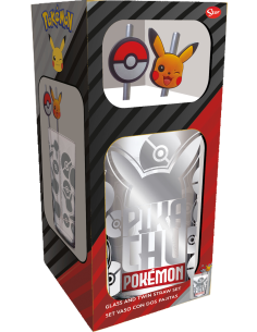 POKEMON - Pikachu - Pack Verre XXL Premium 485ml + 2 Pailles en Métal  2