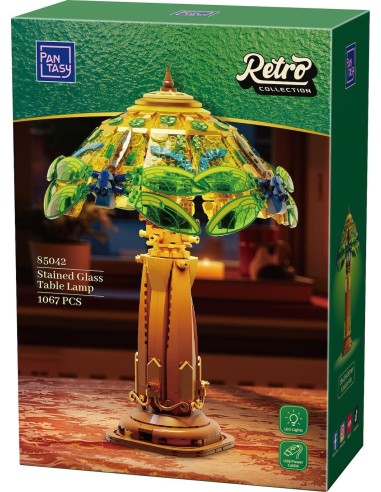 PANTASY - Stained Glass Table Lamp - Bloc de Construction 1067 pcs 